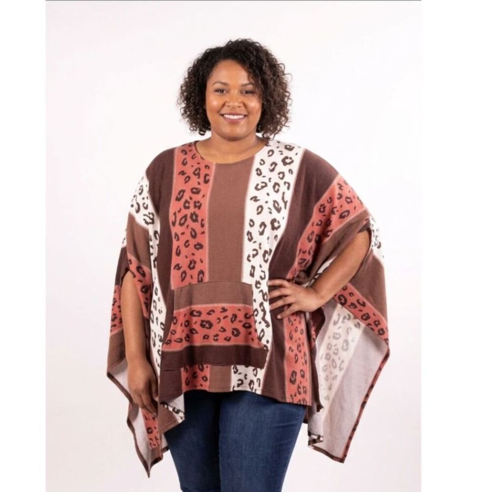 Oddi One Size Leopard Poncho